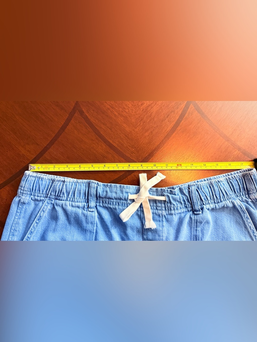 GAP Light Blue Drawstring Denim Shorts - Picture 14 of 14
